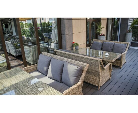 "Гляссе" диван трехместный из искусственного ротанга, цвет соломенный, изображение 10 | Интернет магазин мебели и декора LifeDekor