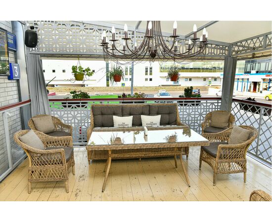 "Гляссе" диван трехместный из искусственного ротанга, цвет соломенный, изображение 12 | Интернет магазин мебели и декора LifeDekor