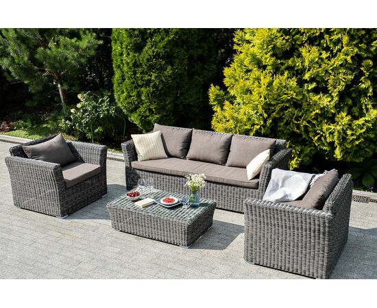 "Капучино" лаунж-зона из искусственного ротанга, цвет графит | Интернет магазин мебели и декора LifeDekor