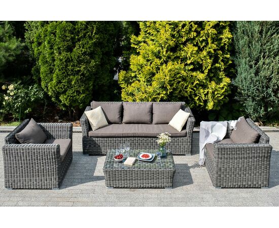 "Капучино" лаунж-зона из искусственного ротанга, цвет графит, изображение 2 | Интернет магазин мебели и декора LifeDekor