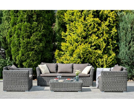 "Капучино" лаунж-зона из искусственного ротанга, цвет графит, изображение 3 | Интернет магазин мебели и декора LifeDekor