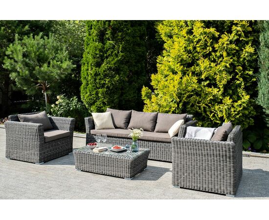 "Капучино" лаунж-зона из искусственного ротанга, цвет графит, изображение 4 | Интернет магазин мебели и декора LifeDekor