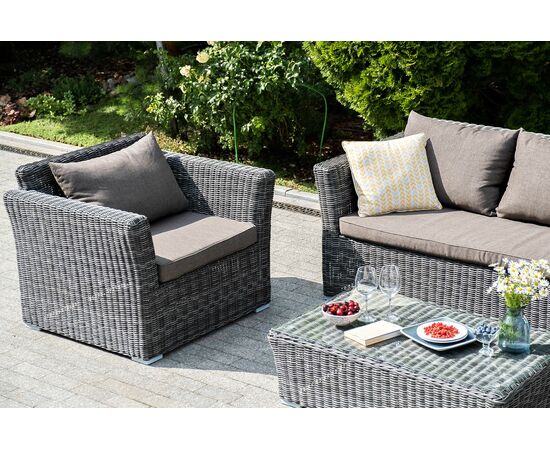 "Капучино" лаунж-зона из искусственного ротанга, цвет графит, изображение 5 | Интернет магазин мебели и декора LifeDekor