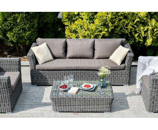 "Капучино" лаунж-зона из искусственного ротанга, цвет графит, изображение 6 | Интернет магазин мебели и декора LifeDekor