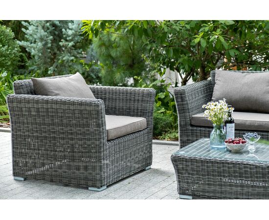"Капучино" лаунж-зона из искусственного ротанга, цвет графит, изображение 8 | Интернет магазин мебели и декора LifeDekor