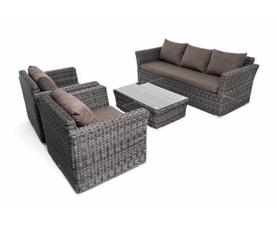 "Капучино" лаунж-зона из искусственного ротанга, цвет графит, изображение 21 | Интернет магазин мебели и декора LifeDekor