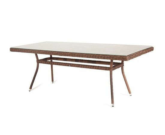 "Латте" плетеный стол из искусственного ротанга 200х90см, цвет коричневый | Интернет магазин мебели и декора LifeDekor