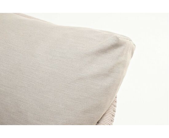 "Верона" диван 3-местный плетеный из роупа, каркас алюминий белый муар, роуп бежевый круглый, ткань бежевая 15052, изображение 6 | Интернет магазин мебели и декора LifeDekor