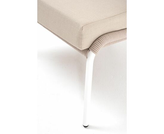 "Милан" лаунж-зона 5-местная плетеная из роупа (веревки), каркас алюминиевый белый, роуп бежевый, изображение 4 | Интернет магазин мебели и декора LifeDekor