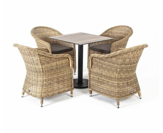 "Каффе" обеденная группа на 4 персоны, стулья соломенные | Интернет магазин мебели и декора LifeDekor