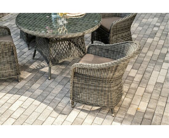 "Эспрессо–118 R" обеденная группа плетеная, цвет графит, изображение 5 | Интернет магазин мебели и декора LifeDekor