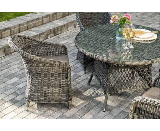 "Эспрессо–118 R" обеденная группа плетеная, цвет графит, изображение 6 | Интернет магазин мебели и декора LifeDekor
