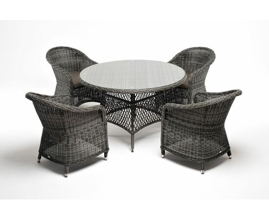 "Эспрессо–118 R" обеденная группа плетеная, цвет графит, изображение 13 | Интернет магазин мебели и декора LifeDekor