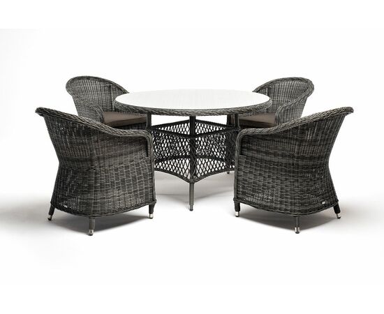 "Эспрессо–118 R" обеденная группа плетеная, цвет графит, изображение 15 | Интернет магазин мебели и декора LifeDekor