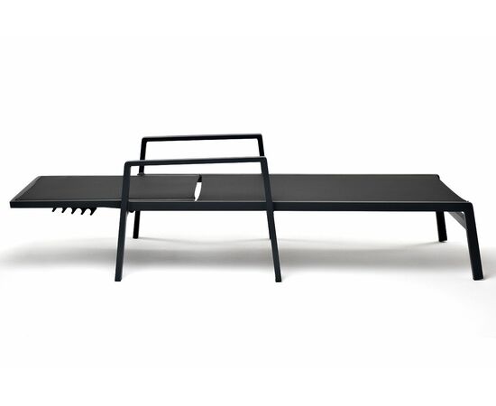 "Парма" шезлонг из алюминия темно-серый (RAL7024) муар, ткань текстилен серая, изображение 6 | Интернет магазин мебели и декора LifeDekor