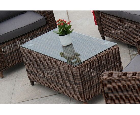 "Кон Панна" столик журнальный из искусственного ротанга, цвет коричневый, изображение 6 | Интернет магазин мебели и декора LifeDekor