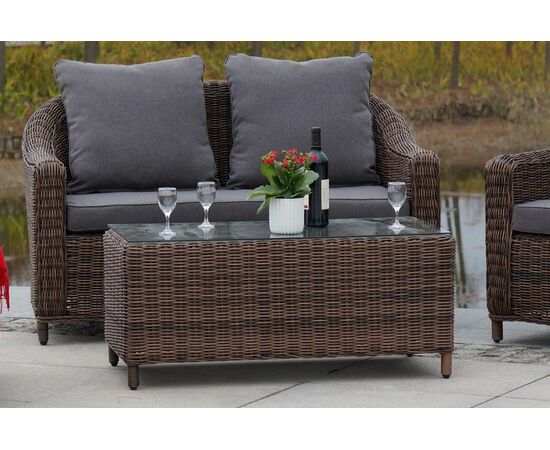 "Кон Панна" столик журнальный из искусственного ротанга, цвет коричневый, изображение 7 | Интернет магазин мебели и декора LifeDekor