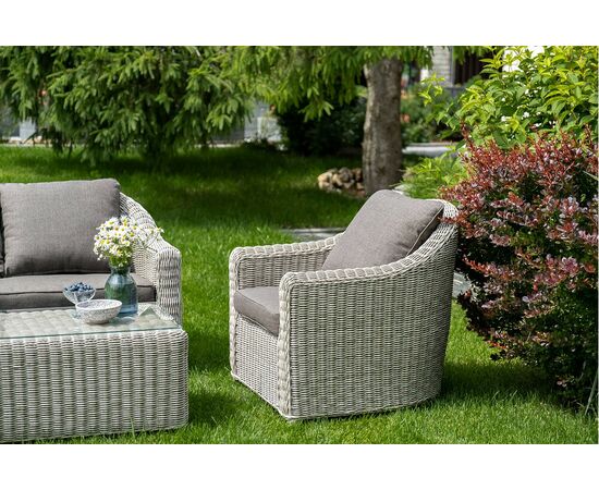 "Кон Панна" лаунж-зона из искусственного ротанга, цвет бежевый, изображение 2 | Интернет магазин мебели и декора LifeDekor