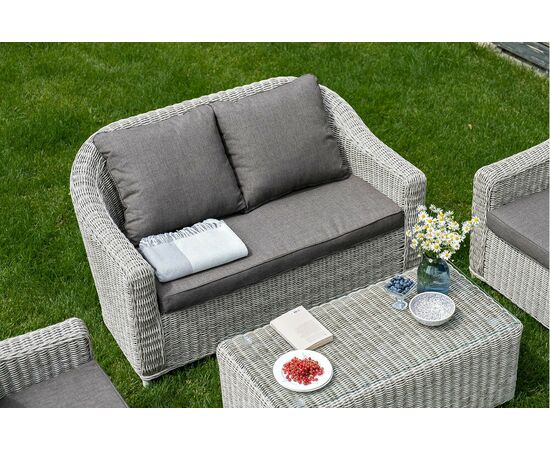 "Кон Панна" лаунж-зона из искусственного ротанга, цвет бежевый, изображение 7 | Интернет магазин мебели и декора LifeDekor