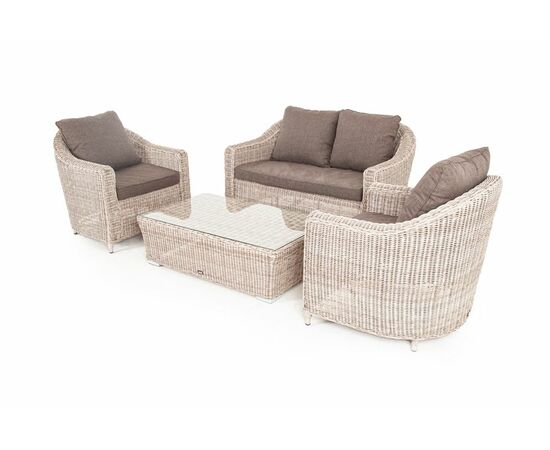 "Кон Панна" лаунж-зона из искусственного ротанга, цвет бежевый, изображение 18 | Интернет магазин мебели и декора LifeDekor