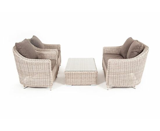 "Кон Панна" лаунж-зона из искусственного ротанга, цвет бежевый, изображение 19 | Интернет магазин мебели и декора LifeDekor