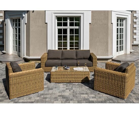 "Боно" лаунж-зона из искусственного ротанга, цвет соломенный | Интернет магазин мебели и декора LifeDekor