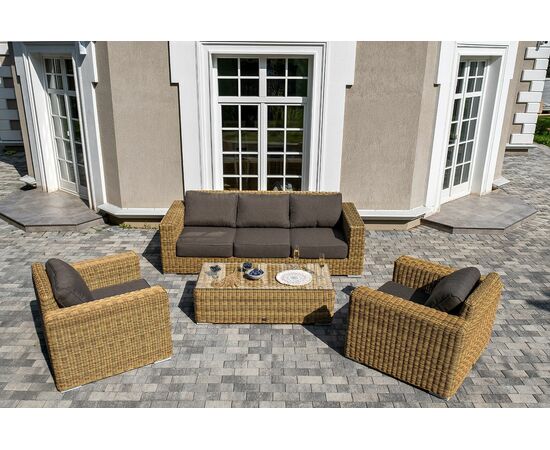 "Боно" лаунж-зона из искусственного ротанга, цвет соломенный, изображение 3 | Интернет магазин мебели и декора LifeDekor