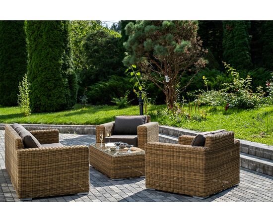 "Боно" лаунж-зона из искусственного ротанга, цвет соломенный, изображение 6 | Интернет магазин мебели и декора LifeDekor