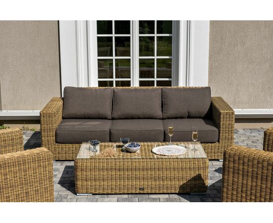 "Боно" лаунж-зона из искусственного ротанга, цвет соломенный, изображение 7 | Интернет магазин мебели и декора LifeDekor