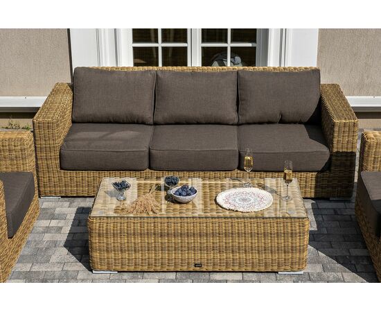 "Боно" лаунж-зона из искусственного ротанга, цвет соломенный, изображение 8 | Интернет магазин мебели и декора LifeDekor