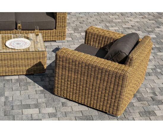 "Боно" лаунж-зона из искусственного ротанга, цвет соломенный, изображение 9 | Интернет магазин мебели и декора LifeDekor