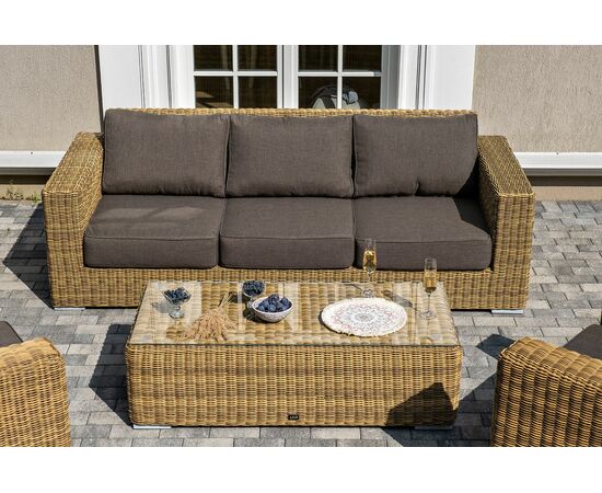 "Боно" лаунж-зона из искусственного ротанга, цвет соломенный, изображение 10 | Интернет магазин мебели и декора LifeDekor