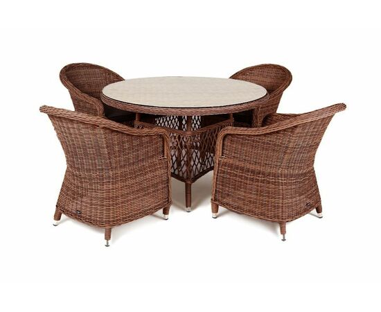 "Равенна" обеденная группа плетеная, цвет коричневый | Интернет магазин мебели и декора LifeDekor
