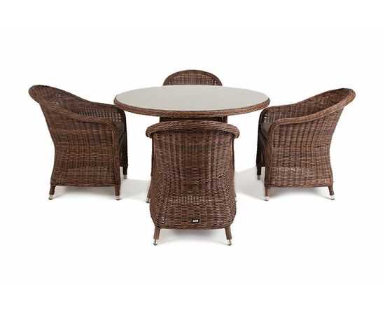 "Равенна" обеденная группа плетеная, цвет коричневый, изображение 2 | Интернет магазин мебели и декора LifeDekor