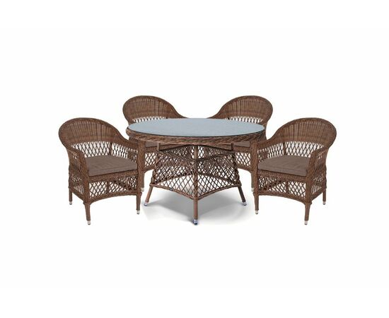 "Эспрессо–120 S" обеденная группа плетеная, цвет коричневый | Интернет магазин мебели и декора LifeDekor