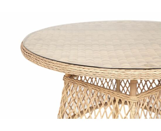 "Эспрессо" плетеный круглый стол, диаметр 118 см, цвет соломенный, изображение 4 | Интернет магазин мебели и декора LifeDekor
