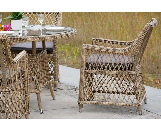 "Эспрессо" плетеный круглый стол, диаметр 118 см, цвет соломенный, изображение 8 | Интернет магазин мебели и декора LifeDekor