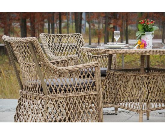 "Эспрессо" плетеный круглый стол, диаметр 118 см, цвет соломенный, изображение 10 | Интернет магазин мебели и декора LifeDekor