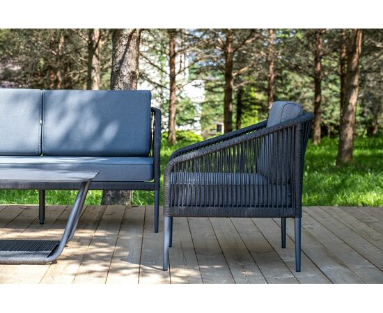 "Канны" модульная угловая лаунж-зона из роупа (веревки), цвет темно-серый, изображение 5 | Интернет магазин мебели и декора LifeDekor