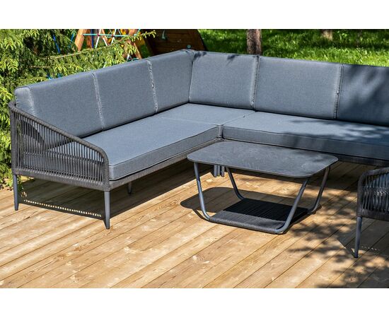 "Канны" модульная угловая лаунж-зона из роупа (веревки), цвет темно-серый, изображение 9 | Интернет магазин мебели и декора LifeDekor