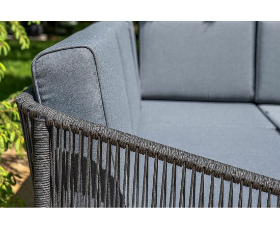 "Канны" модульная угловая лаунж-зона из роупа (веревки), цвет темно-серый, изображение 10 | Интернет магазин мебели и декора LifeDekor