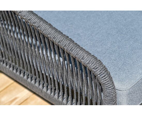 "Канны" модульная угловая лаунж-зона из роупа (веревки), цвет темно-серый, изображение 12 | Интернет магазин мебели и декора LifeDekor