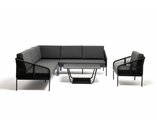 "Канны" модульная угловая лаунж-зона из роупа (веревки), цвет темно-серый, изображение 20 | Интернет магазин мебели и декора LifeDekor