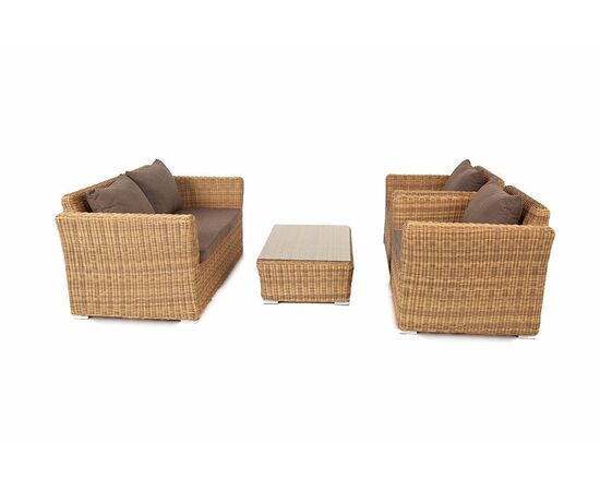 "Капучино Сингл" лаунж-зона из искусственного ротанга, цвет соломенный, изображение 6 | Интернет магазин мебели и декора LifeDekor