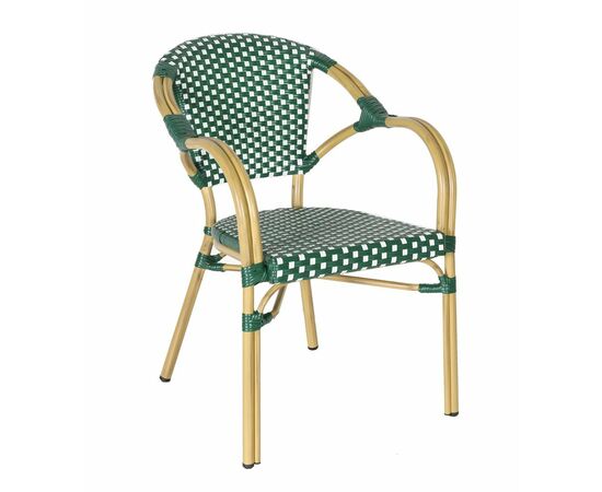 "Кабри" плетеный стул из искусственного ротанга, цвет зеленый | Интернет магазин мебели и декора LifeDekor