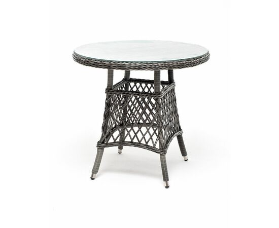 "Эспрессо" плетеный круглый стол, диаметр 80 см, цвет графит | Интернет магазин мебели и декора LifeDekor