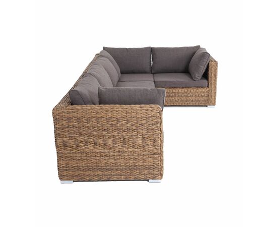 "Лунго" трансформирующийся диван из искусственного ротанга (гиацинт), цвет соломенный, изображение 4 | Интернет магазин мебели и декора LifeDekor