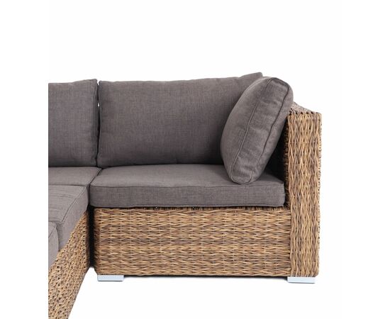 "Лунго" трансформирующийся диван из искусственного ротанга (гиацинт), цвет соломенный, изображение 5 | Интернет магазин мебели и декора LifeDekor