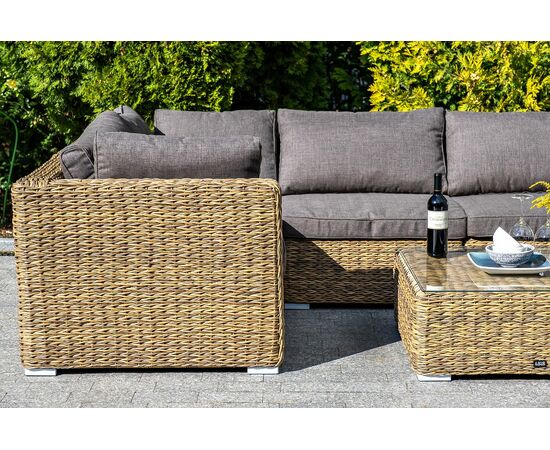 "Лунго" трансформирующийся диван из искусственного ротанга (гиацинт), цвет соломенный, изображение 9 | Интернет магазин мебели и декора LifeDekor