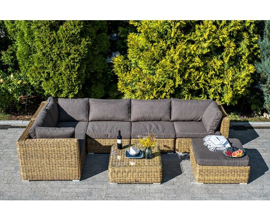 "Лунго" трансформирующийся диван из искусственного ротанга (гиацинт), цвет соломенный, изображение 16 | Интернет магазин мебели и декора LifeDekor